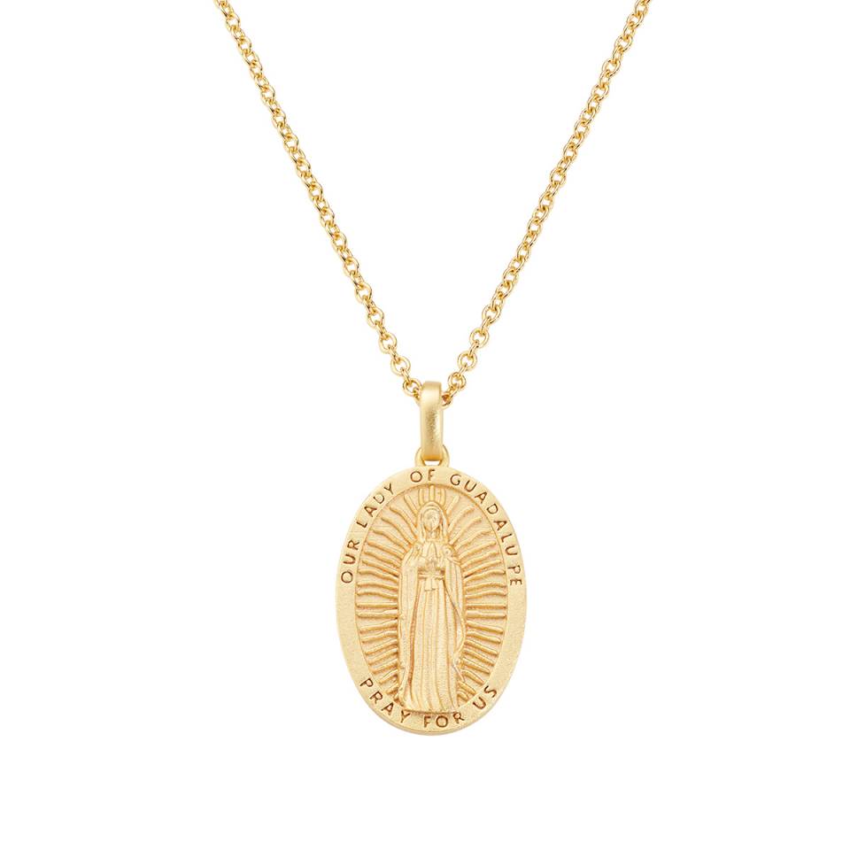 Pozlažena ogrlica s medaljonom Guadalupe CLGUGM