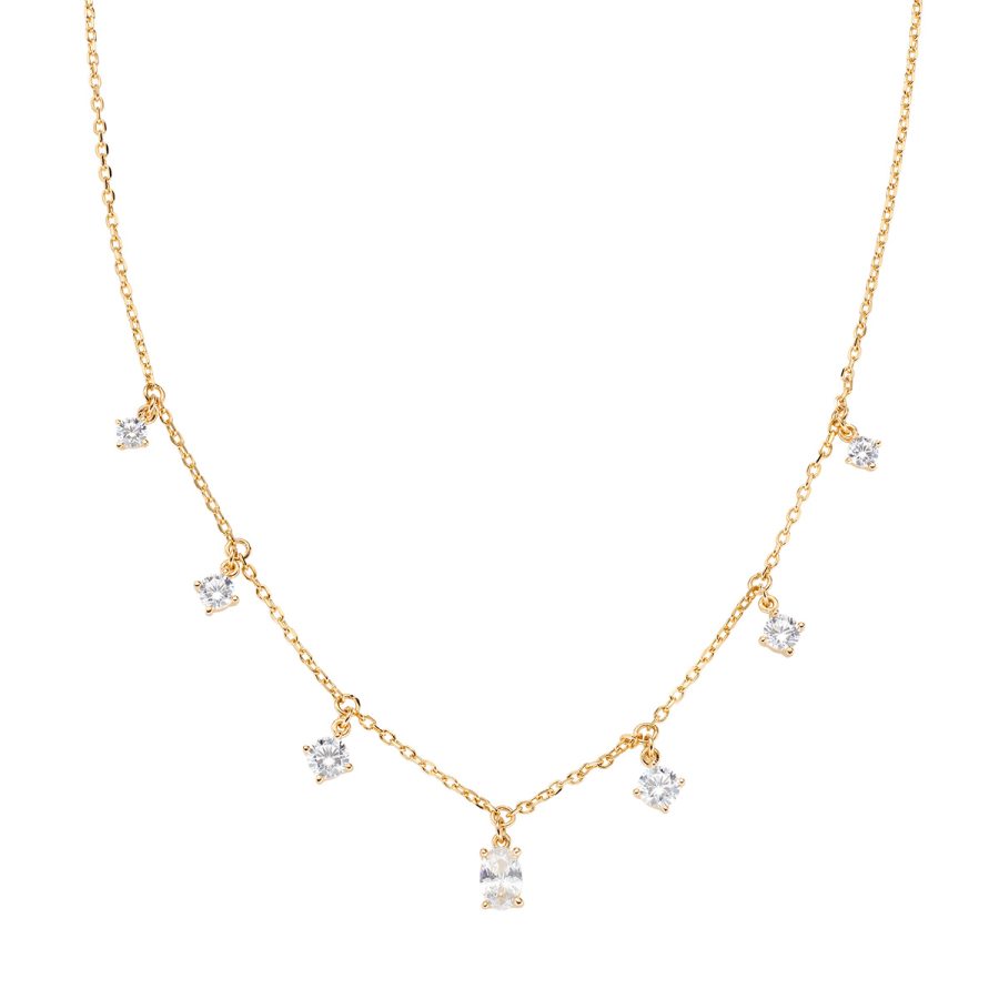 Princess pozlaćena ogrlica s bijelim cirkonima CLOVGBBZ3