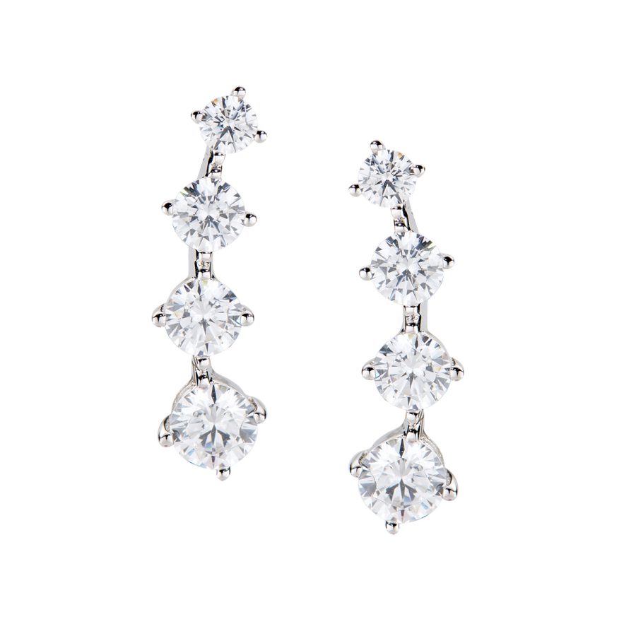 Viseće naušnice s bijelim cirkonom E4BBZ