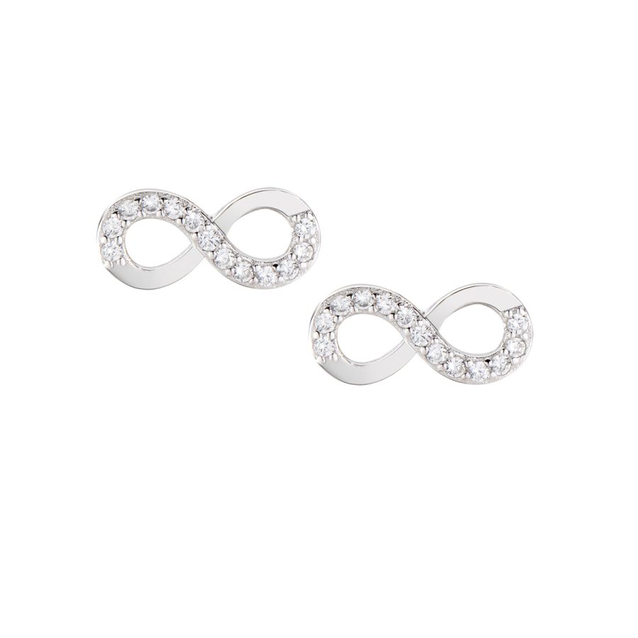 Naušnice vječnost sa bijelim cirkonom EIBBZ3