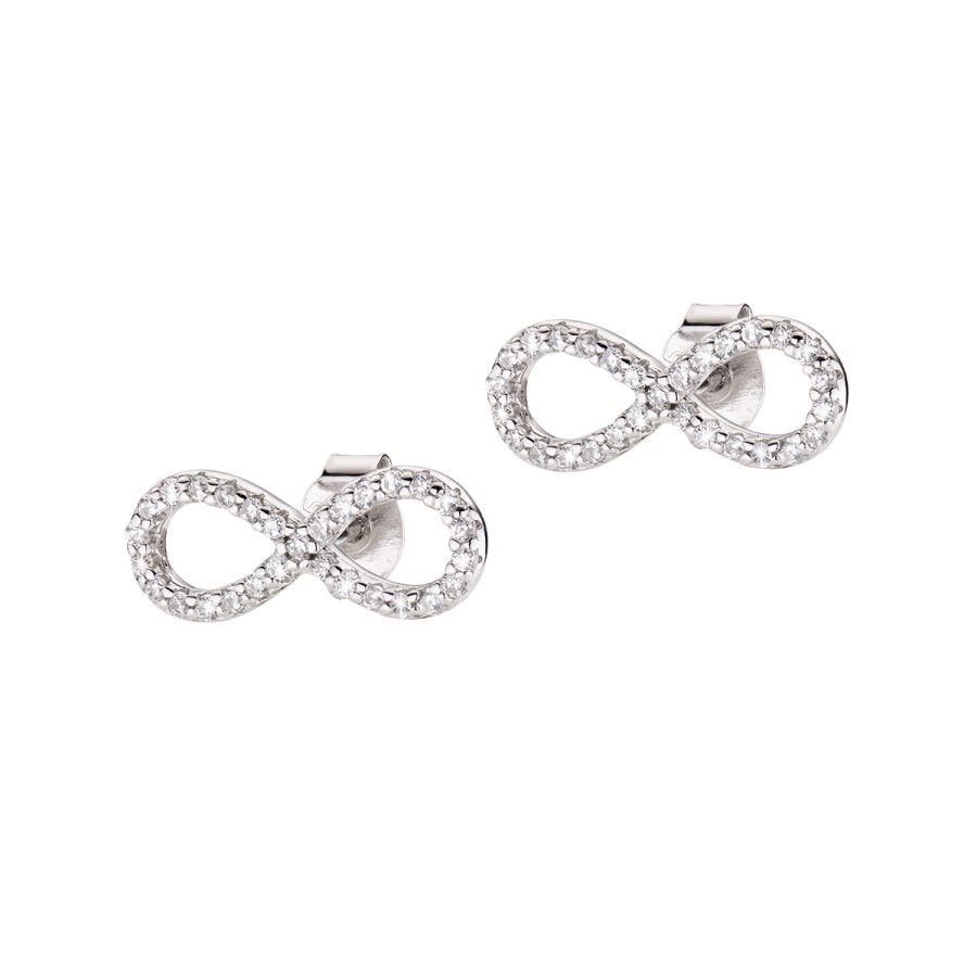 Naušnice vječnost sa bijelim cirkonom EINBBZ
