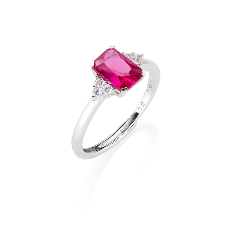 Princess prilagodljivi prsten s crvenim i bijelim cirkonom RBABBRZ0