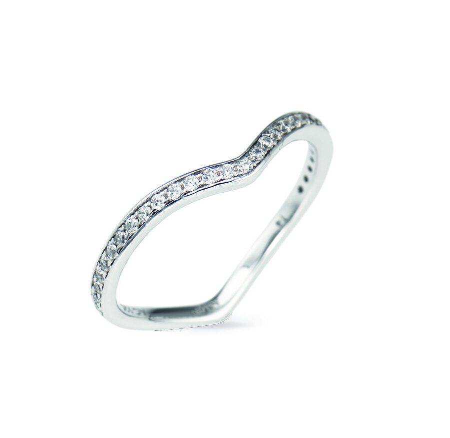 Srebrni prsten s bijelim cirkonom ROZ