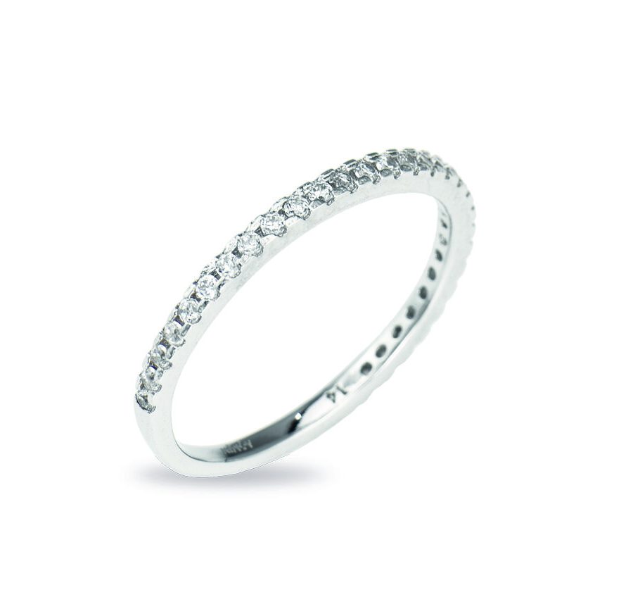 Srebrni prsten s bijelim cirkonom RZ1