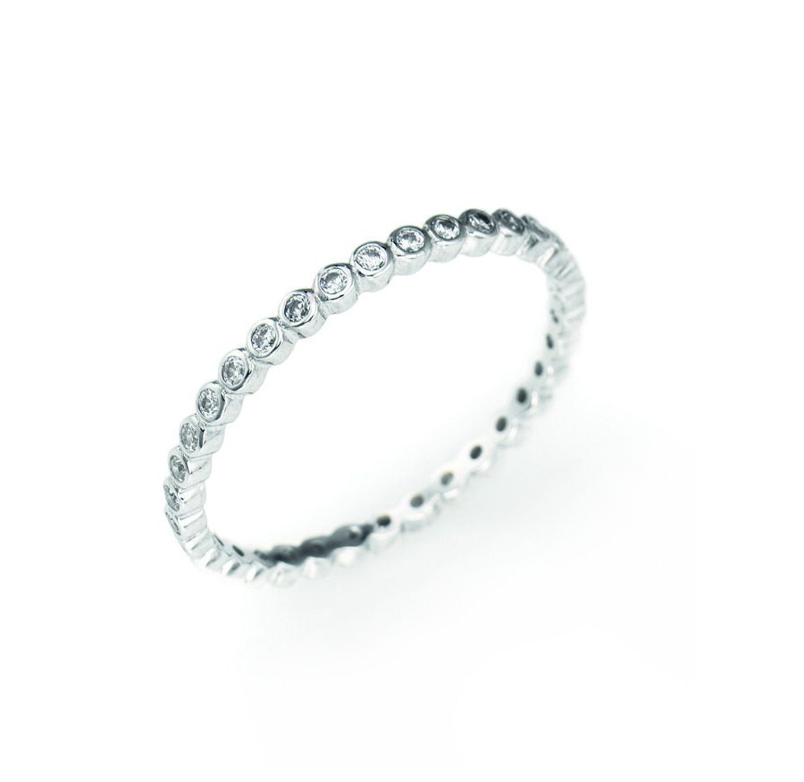 Srebrni prsten s bijelim cirkonom RZ2