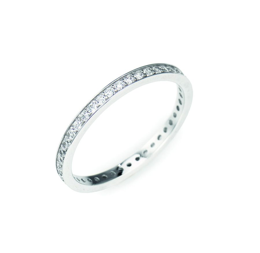 Srebrni prsten s bijelim cirkonom RZ3