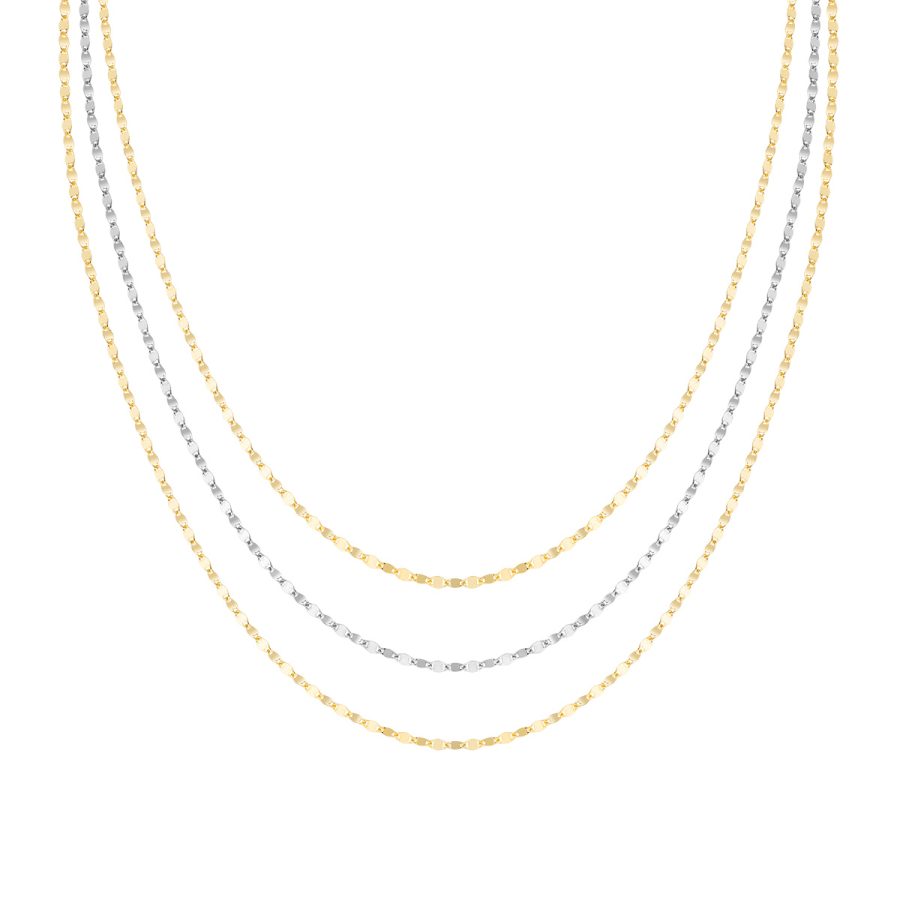 Multi-str s Flat Rodinirano  s Zlatoen Ogrlica CLMFSP3BG