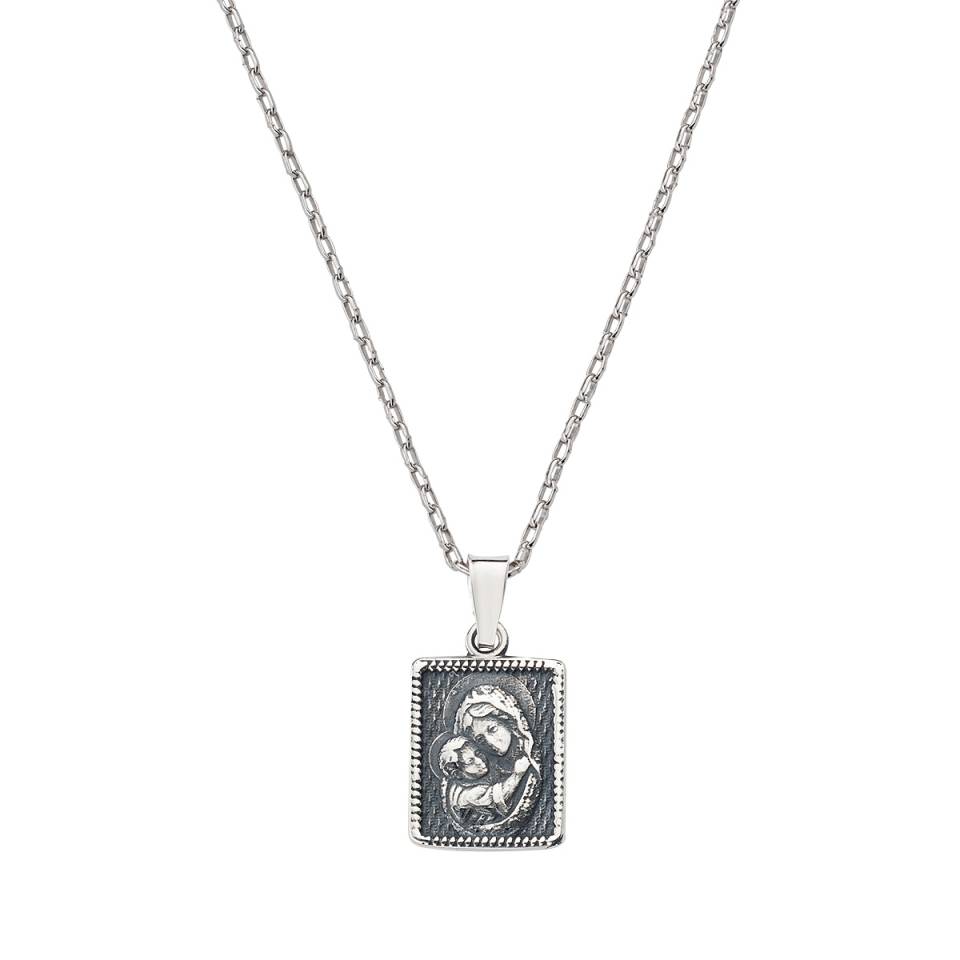Srebrna ogrlica s medaljonom Gospe CLMEMAN