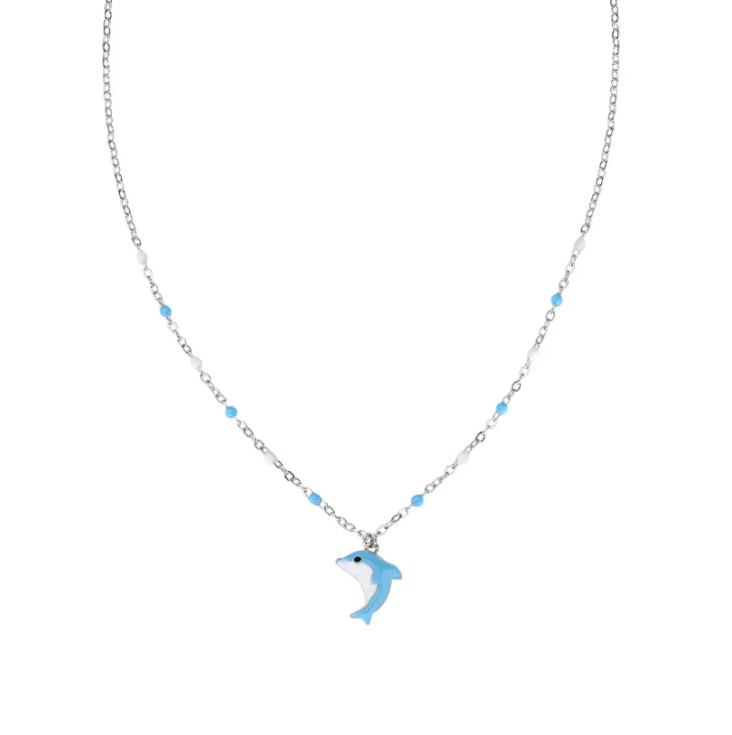 Dječja srebrna ogrlica s dupinom JCLDOB