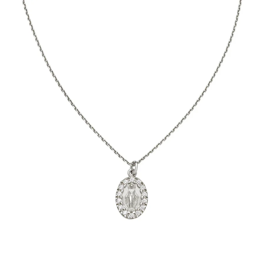 Ogrlica s Medaljonom Čudotvorne Gospe i cirkonima CLMIPBBZ3