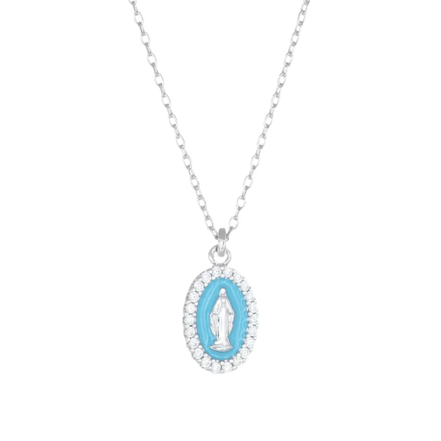 Ogrlica s medaljicom Čudotvorne Gospe sa cirkonima CLMISMBPE